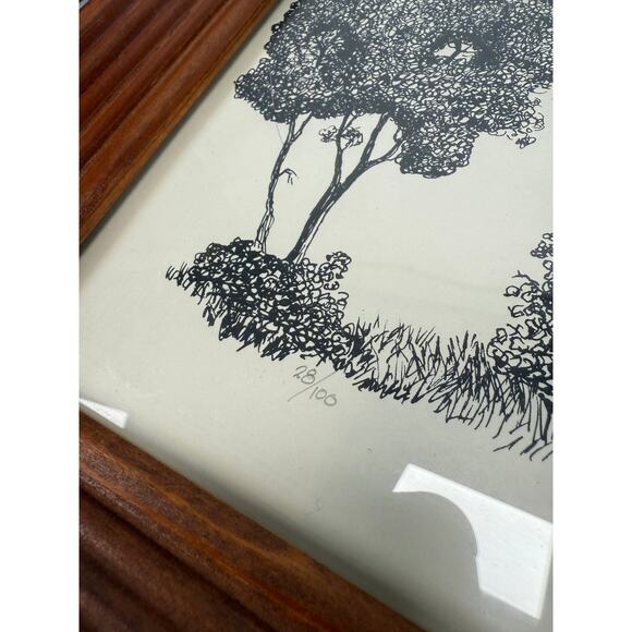 Vintage Wall Art Victorian House w Mansard Roof Signed Lithograph C Henson 1979 - Picture 6 of 6